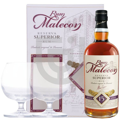 Malecon 15 Years Rum (DD+2 Pohár) [0,7L|40%]