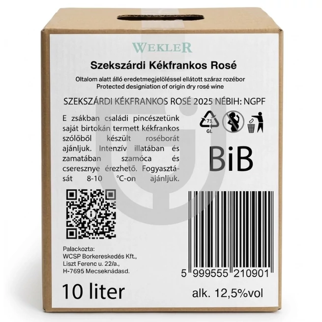 Wekler BIB Kékfrankos Rozé [10L]
