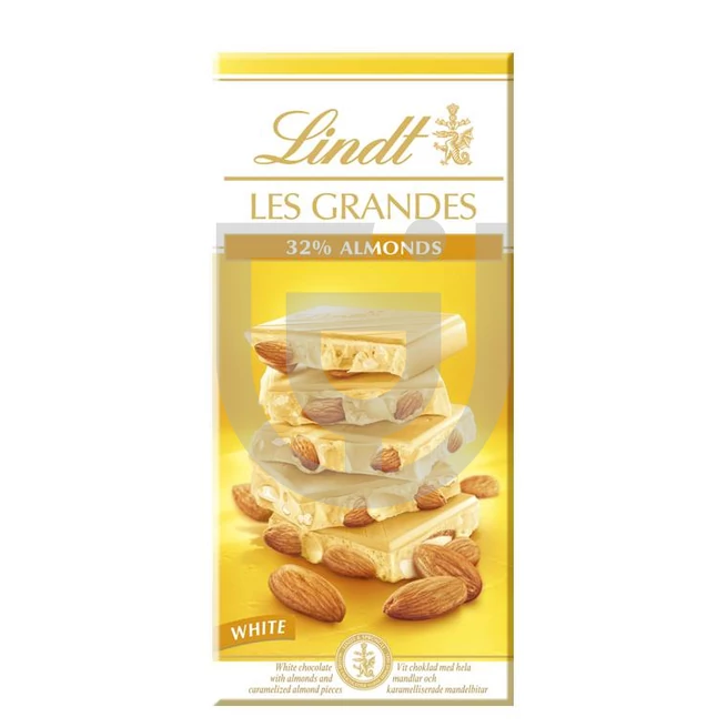 Lindt Les Grandes White Almond Fehércsokoládé [150g]