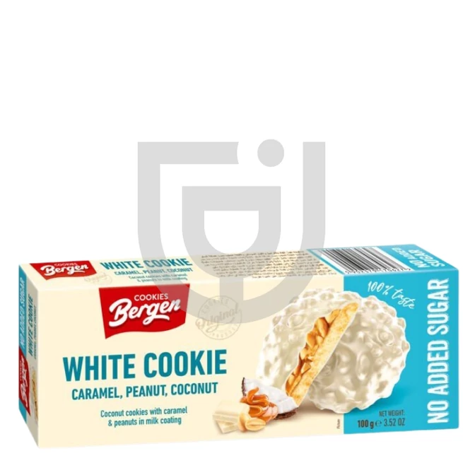 Bergen White Cookie - Caramel, Peanut, Coconut Keksz Box (Hozzáadott Cukor Nélkül) [100g]