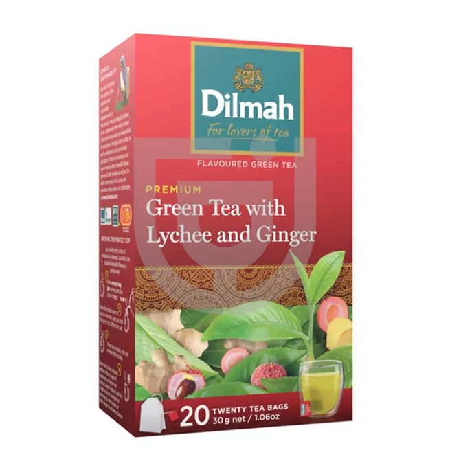 Dilmah Green Tea Licsivel és Gyömbérrel [20 Filter]