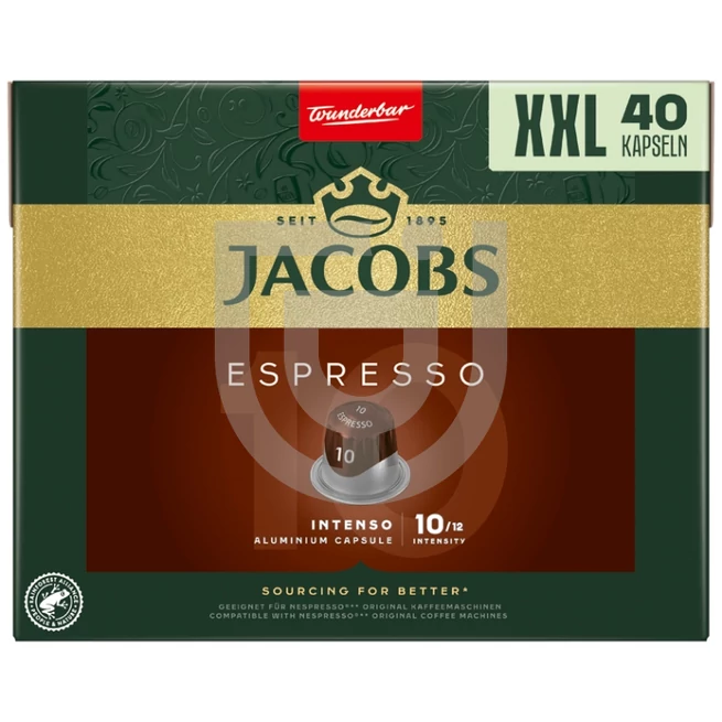 Jacobs Espresso 10 Intenso Nespresso Kompatibilis Kávékapszula (40 db) [208g]