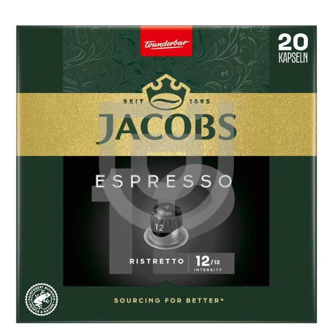 Jacobs Espresso 12 Ristretto Nespresso Kompatibilis Kávékapszula (20 db) [104g]