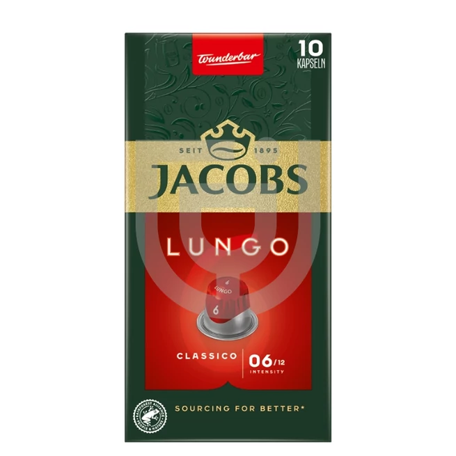 Jacobs Lungo 6 Classico Nespresso Kompatibilis Kávékapszula (10 db) [52g]