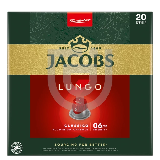 Jacobs Lungo 6 Classico Nespresso Kompatibilis Kávékapszula (20 db) [104g]