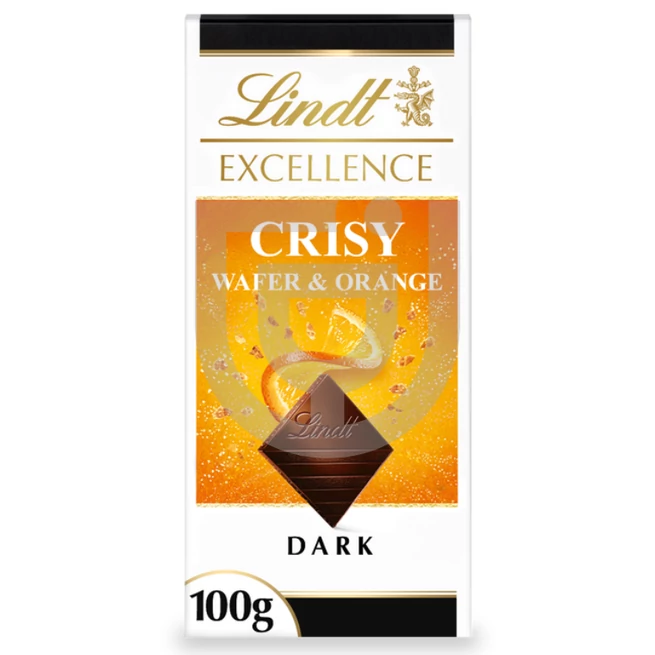 Lindt Excellence Crispy Wafer & Orange Csokoládé [100g]  