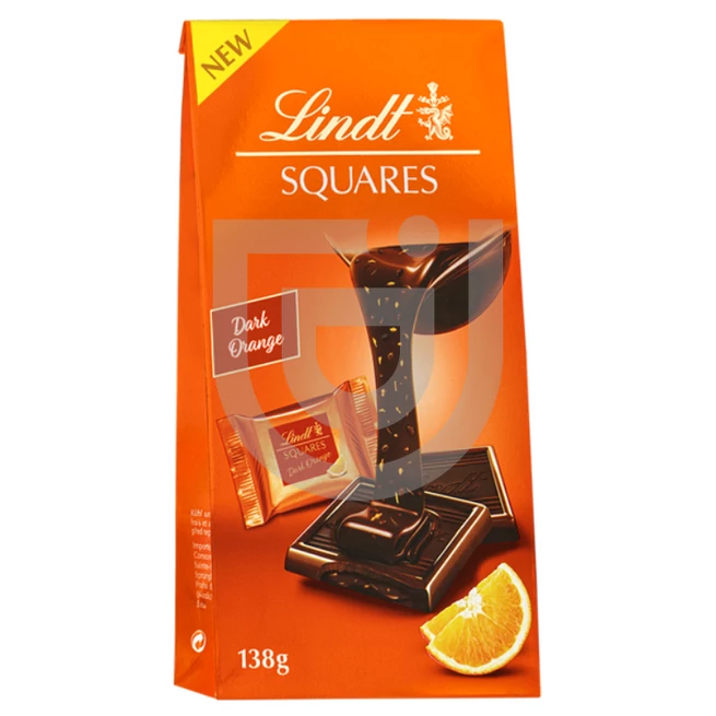 Lindt Squares Étcsokoládé Narancs Töltelékkel [138g]  