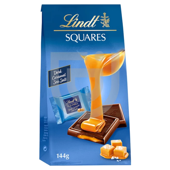 Lindt Squares Étcsokoládé Sós Karamell Töltelékkel [144g]  