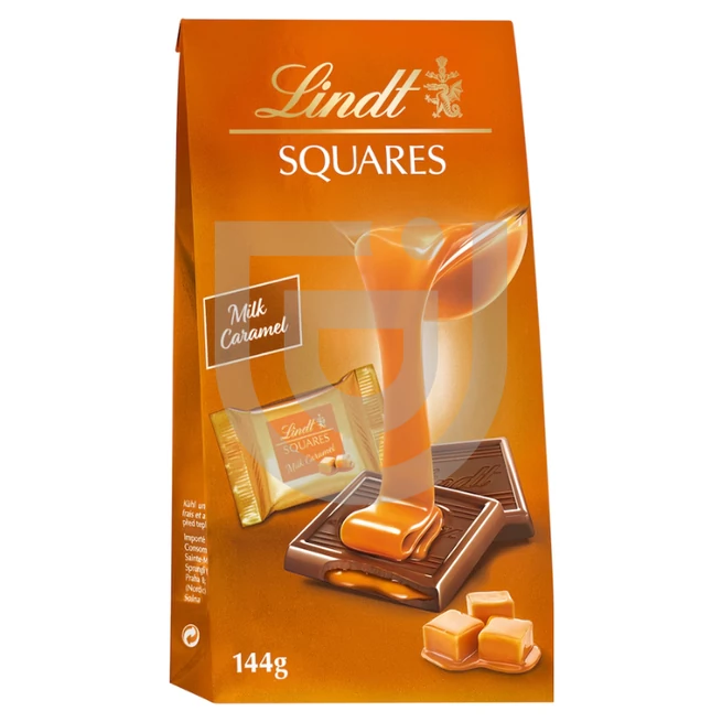 Lindt Squares Tejcsokoládé Karamell Töltelékkel [144g]  
