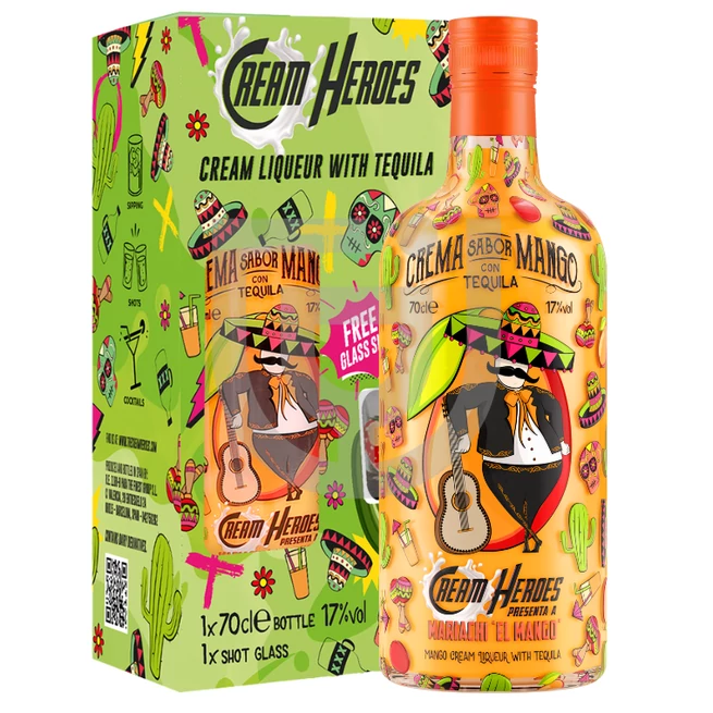 Cream Heroes Mariachi El Mango Tequilalikőr (DD+Pohár) [0,7L|17%]