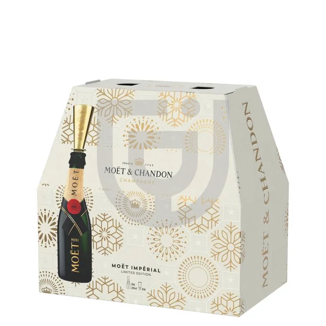 Moet & Chandon Imperial Brut Champagne (6 Kiöntő tölcsérrel) [6*0,2L|12%]