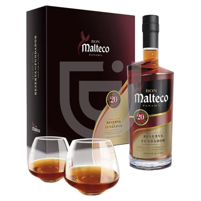 Malteco 20 Years Reserva del Fundador Rum (DD+2 Pohár) [0,7L|40%]