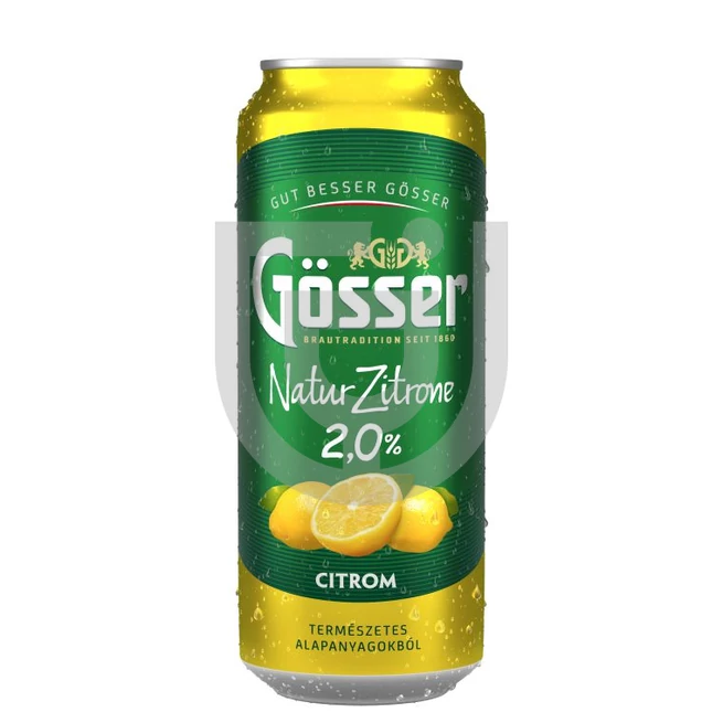 Gösser Natur Zitrone Citrom /Dobozos/ [0,5L|2%] [24db/pack]